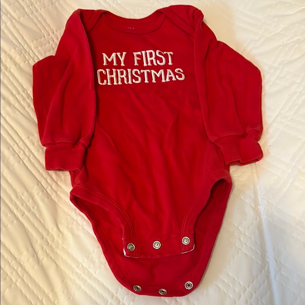 Red 'My First Christmas' Kids One Piece